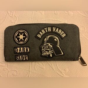 LOUNGEFLY STAR WARS DARTH VADER GALACTIC DENIM WALLET